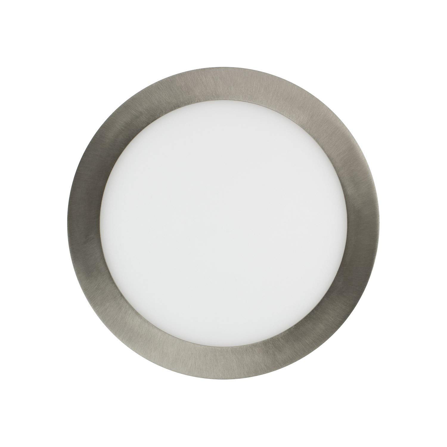 Placa LED de Techo 20W 2000 Lúmenes, Redondo Φ220mm SuperSlim Empotrado Downlight LED Marco Plata Luz Fría 6000k (PACK 5)