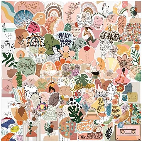 Amazon.com: 100Pcs Boho Stickers Pack, Minimalist Style Stickers ...