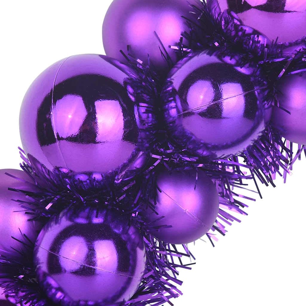 Weihnachtsballkränze lila Polystyrol 33 x 33 x 7 cm 2 Stück für Innen- und Außenbereich mit festlichem Baumschmuck und dekorativem Adventskranz für Wohnzimmer und Tannenbaum