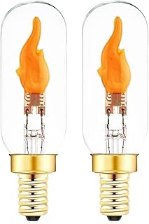 E12 Flickering Flame Bulb, Realistic Flame Effect LED Chandelier Candelabra Base, 2 Pack