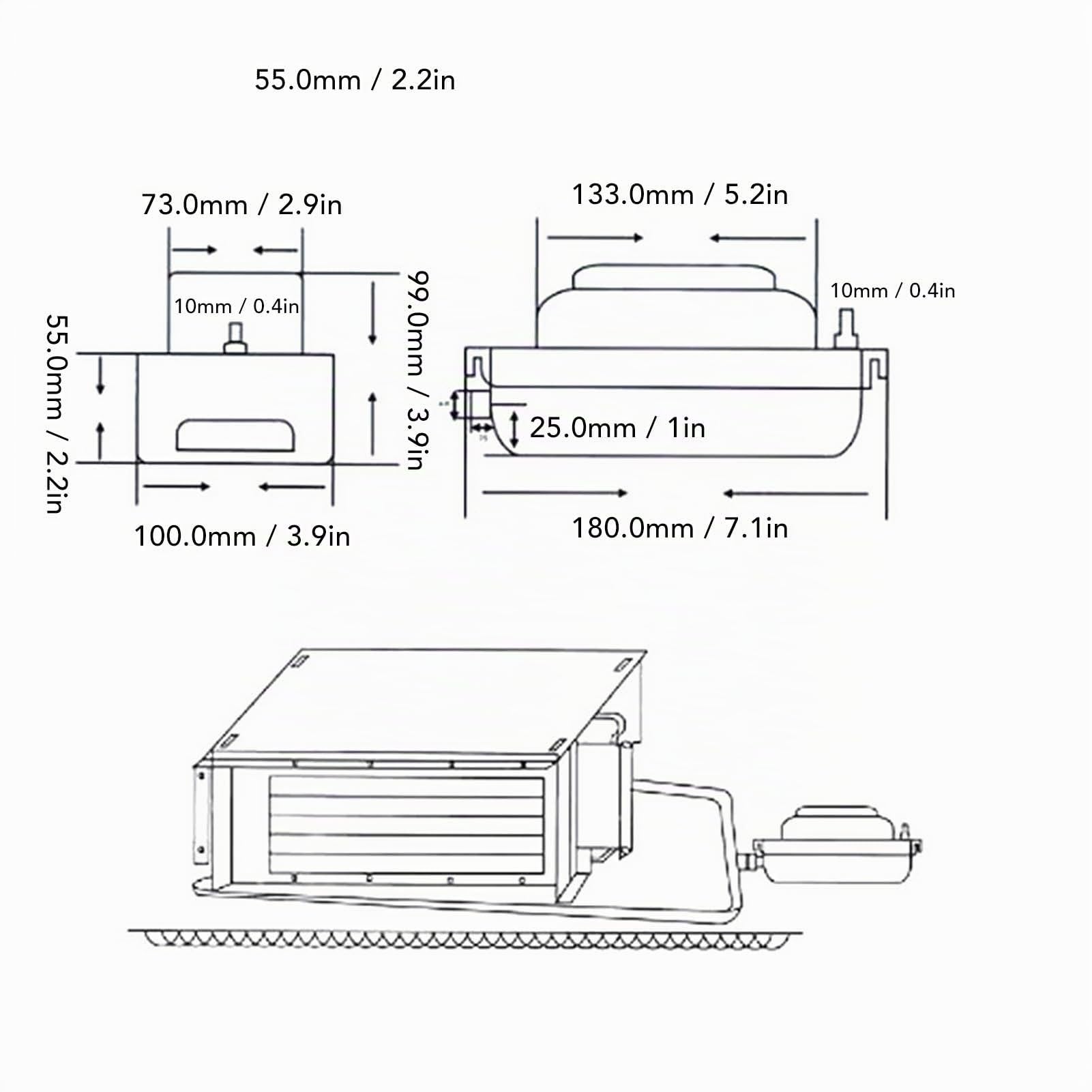 Focket Pompa Automatica per la rimozione della condensa, Pompa di condensazione con Interruttore di Sicurezza e Serbatoio dell'Acqua 0,63 QT/0,6 L per HVAC, condizionatore d'Aria