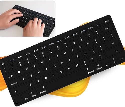 Teclado Bluetooth Sem Fio Ultra Fino – Com Tecla Ç e Command, Compatível com Tablet, Notebook, PC e Celular