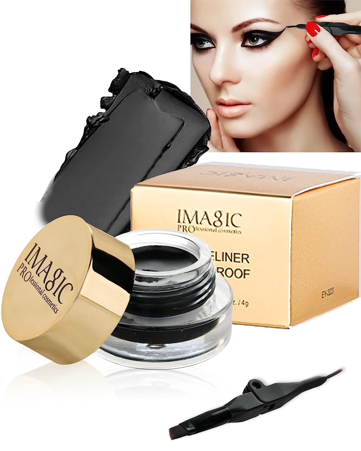 COSLUXE IMAGIC Gel Eyeliner, Long Lasting Waterproof Matte Eyeliner Cream Gel, High-Intensity Pigments Smudge-Proof Eye Li...