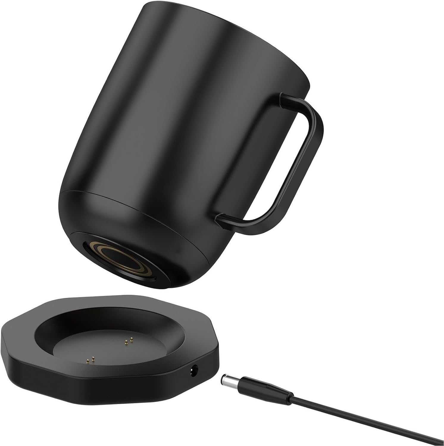 Charging Coaster for Ember Temperature Control Smart Mug 2, 2+ & 1 | Black Wireless Base Dock with Upgraded 4 Pin Gold Plated Contacts & Anti Slip Design