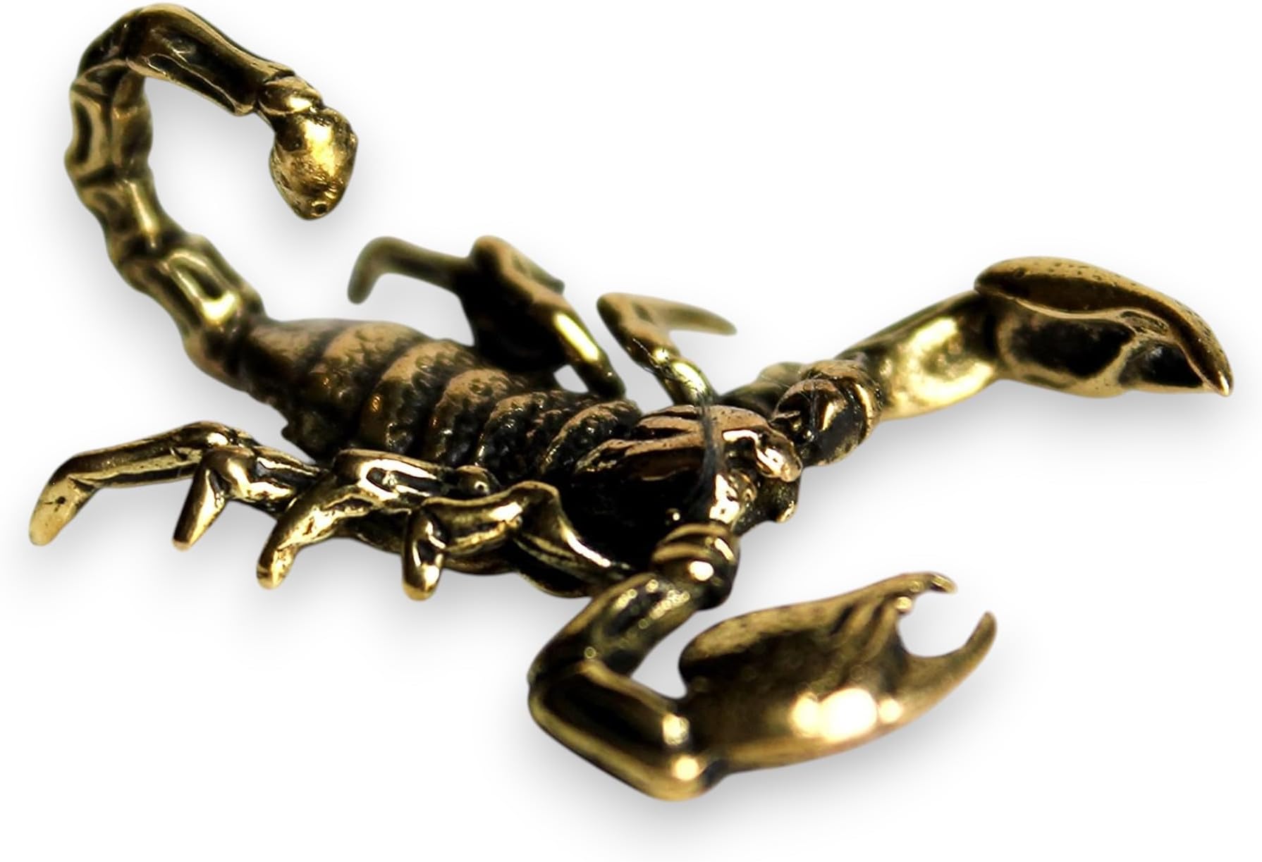Brass Scorpion Forward Curved Tail Zodiac Figurine Handmade Spiritual Animal Ornament Sculpture Home Decoration Art Miniature