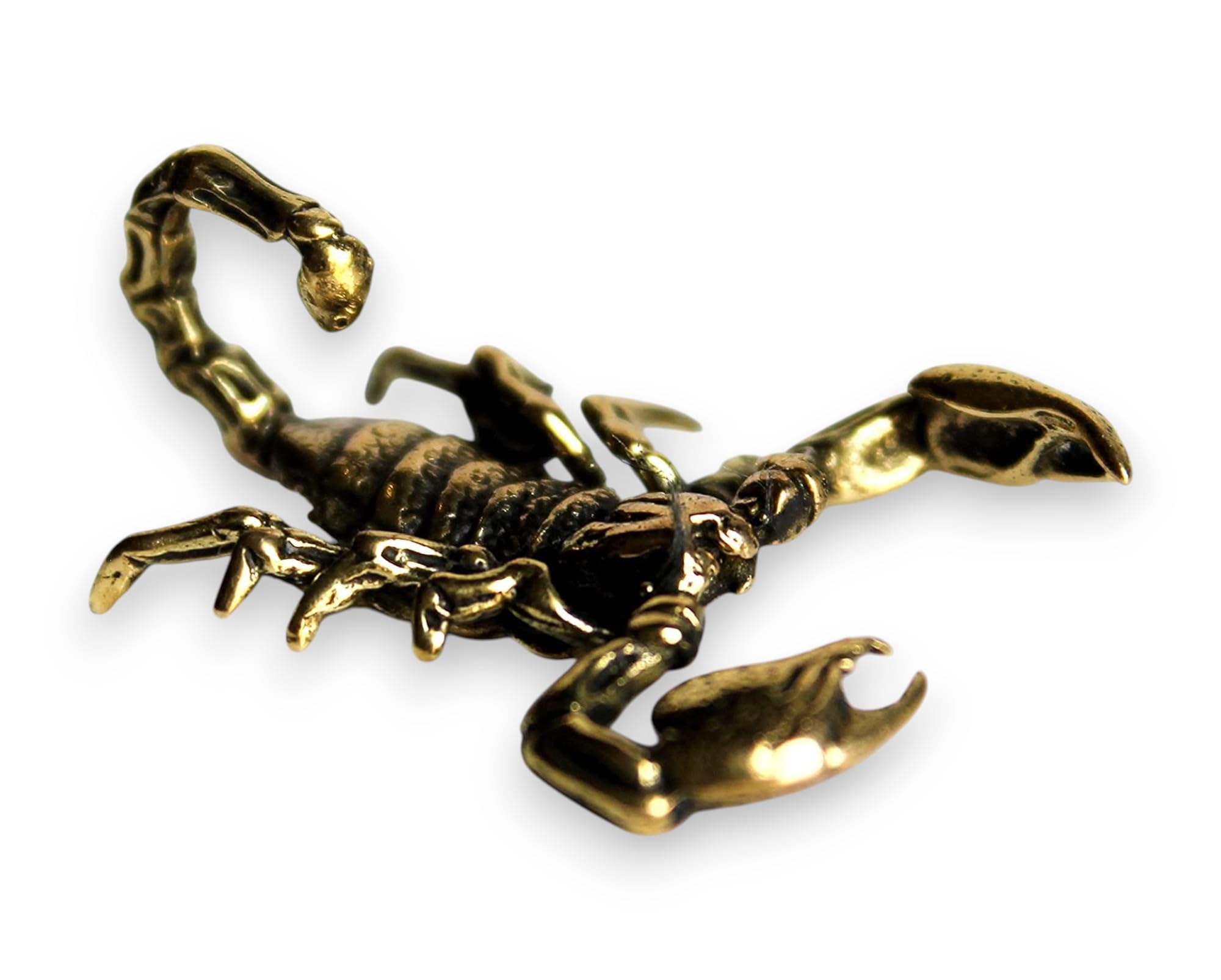Brass Scorpion Forward Curved Tail Zodiac Figurine Handmade Spiritual Animal Ornament Sculpture Home Decoration Art Miniature