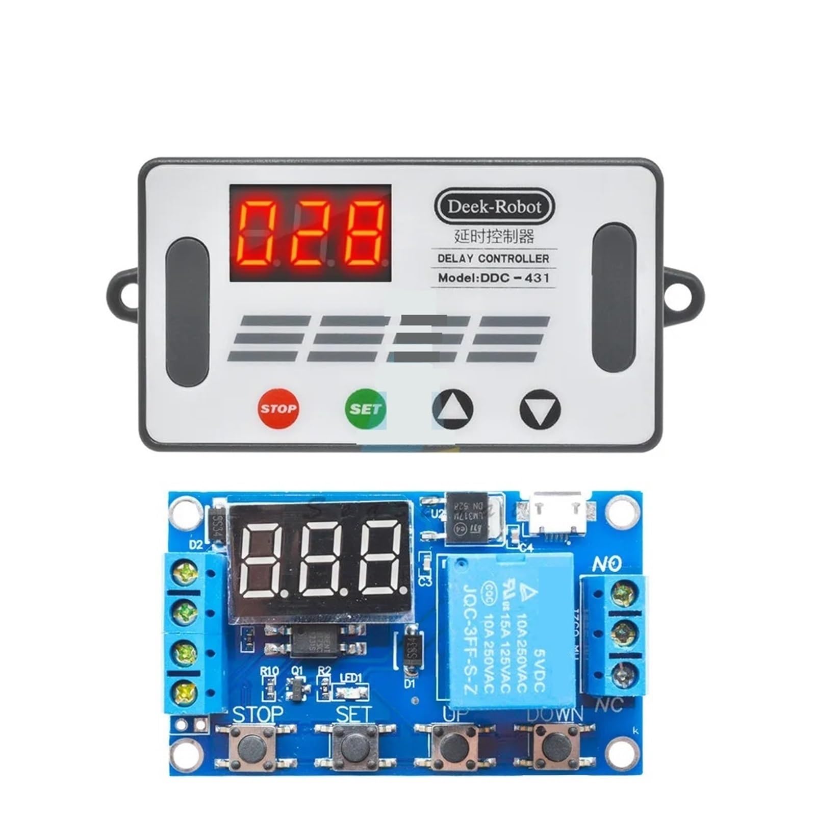Relais temporisé DDC-431 DC 12V avec affichage LED et boîtier de protection