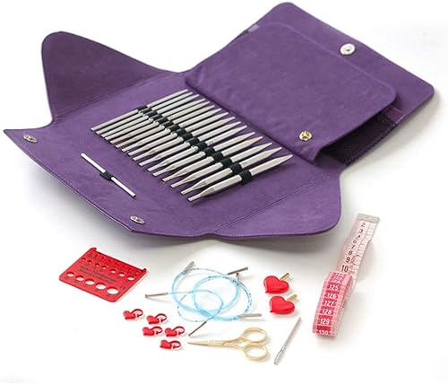 Miniatura 2 de addi Click Grab N Go - Juego de puntas circulares intercambiables de 5 pulgadas US 4, 5, 6, 7, 8, 9, 10, 11 y puntas de ganchillo métricas 4, 5, 6,