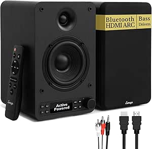 Energy Sistem Studio Monitor 4 Hi Fi actieve luidspreker 2.0, Bluetooth 5.0, 50 W, subwoofer, optische ingang TOSLINK, HDMI ARC-poort, dual RCA-ingang, behuizing met HDMI ARC CEC-poort