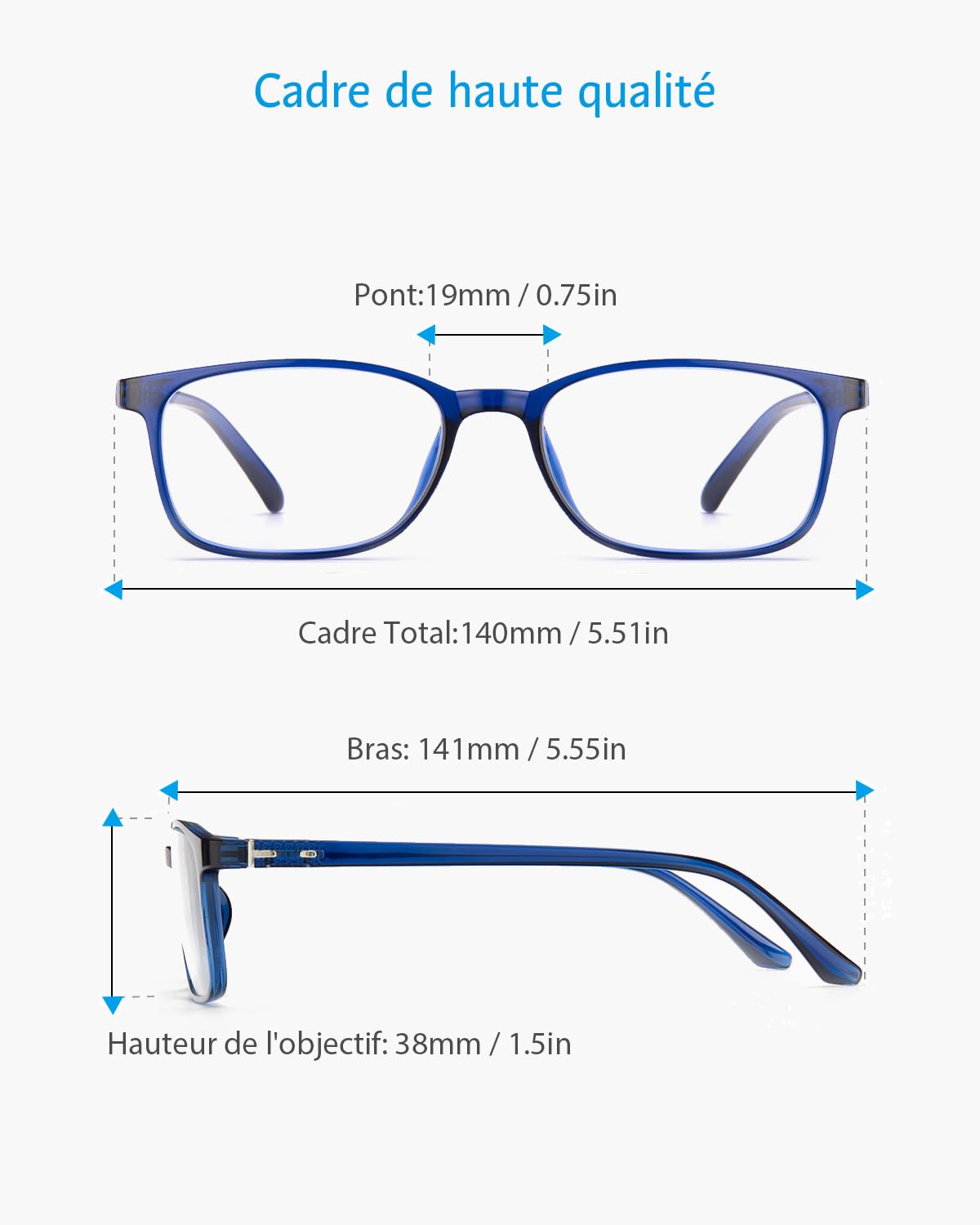 ANRRI Lunettes Anti Lumière Bleue Homme Femme, Lunettes d’Ordinateur Rectangulaires avec Protection UV pour Travail et Gaming
