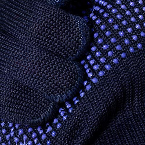 12 Paar JAH 5030 Feinstrick Handschuhe blau mit Noppen gute Passform ohne Nähte griffsicher atmungsaktiv waschbar 70% Polyester außen 30% Baumwolle innen hochwertige mittelschwere Qualität Gr. 10