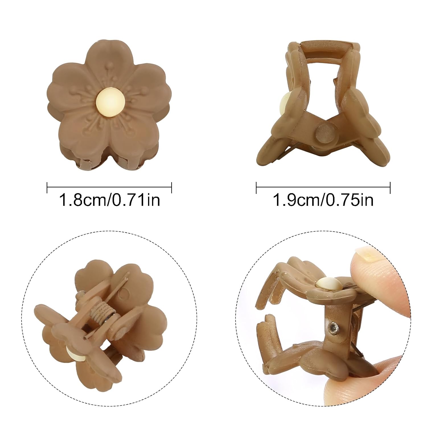 20Pcs Small Flower Daisy Hair Clips, TEBIEKOY Mini Hair Claw Clips Cute Jaw Clips Hair Pins Hair Barrettes Hair Clips for Women Fine Hair Tiny Flower Hair Accessories for Women - Image 3