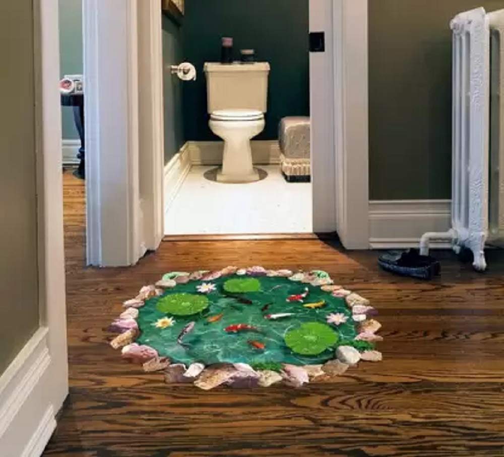 JAAMSO ROYALS PVC Vinyl 3D Lotus Pond with Fish Design Home Decor Wall Sticker (90 CM X 60 CM, Set of 1) (B01FMO7C22) Amazon Price History, Amazon Price Tracker