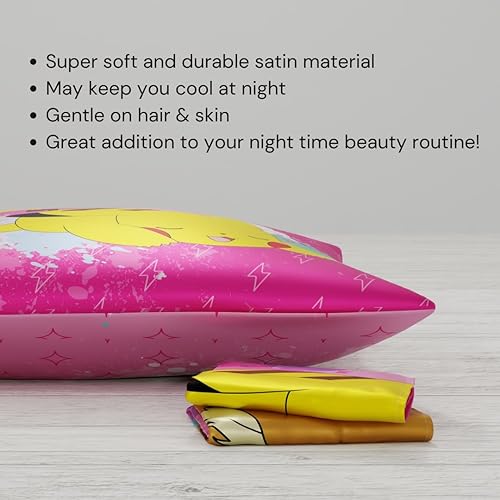 Miniatura 5 de Franco Collectibles - Funda de almohada estándar de satén sedoso de Pokemon Girl Anime Beauty de 20 x 30 pulgadas para cabello y piel (producto