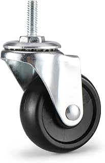 2 inch,Casters Set of 4,Castor Wheels 1/4,5/16,3/8 inch Threaded Stem,Wheel for Wire Shelving Racks,Leveling Casters,Replacement Wheel for Rolling Cart,Carts Wheeled,Shelf Wheels,Roller for Cart