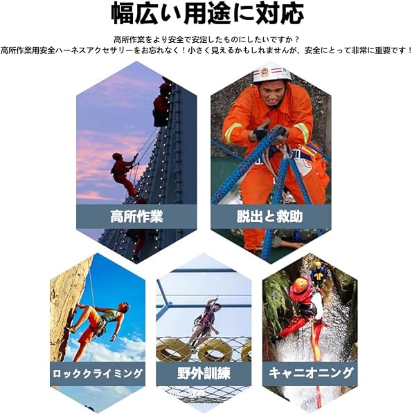 25KN大型ロッキングカラビナ アウトドアロッククライミングカラビナ 足場作業安全スナップフック高所作業洞窟探検登山アルミ合金バックル スポーツ用品 [並行輸入品] - 5
