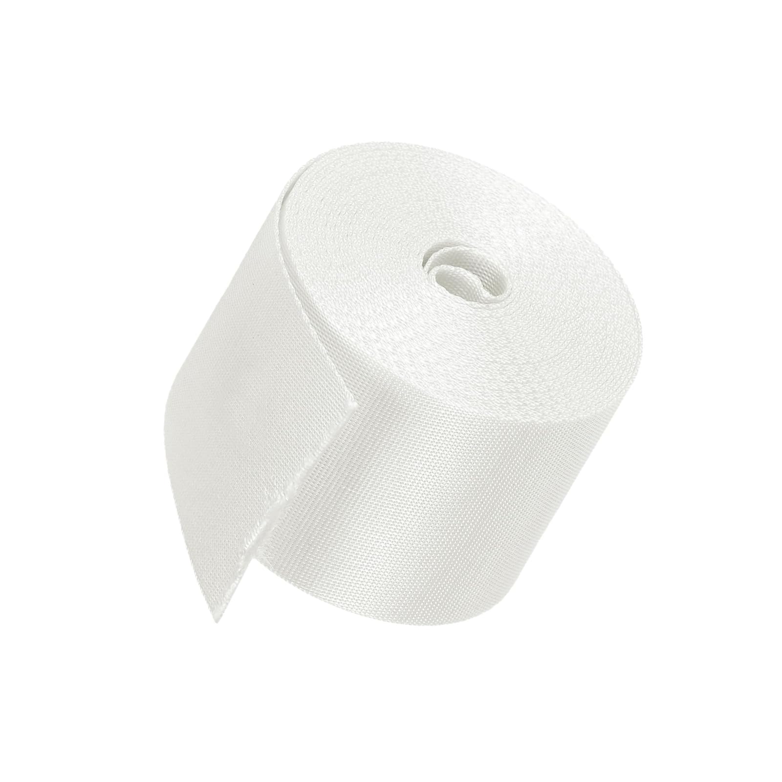 Unifizz Flat Nylon Webbing Strap – 2 Inch x 10 Yards White, Abrasion-Resistant for Pet Leashes, Bag Handles, Furniture Repair & Garden Ties