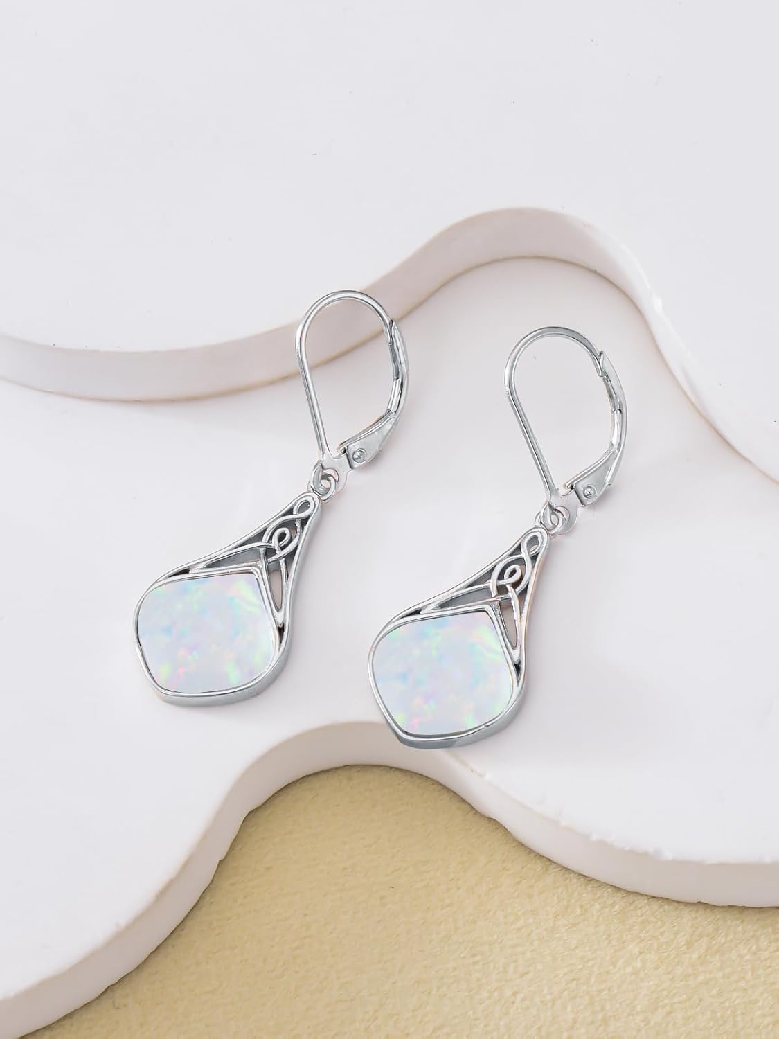 Seiyang Teardrop Earrings Sterling Silver Celtic Teardrop Drop Earrings Jewelry Gifts for Women - Image 4