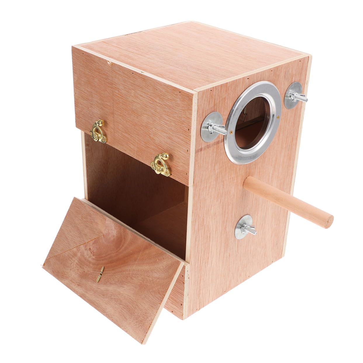Nido de crianza Puerta de Jaula de Madera Soporte de Perca de Madera de Brecha Finch Bird House