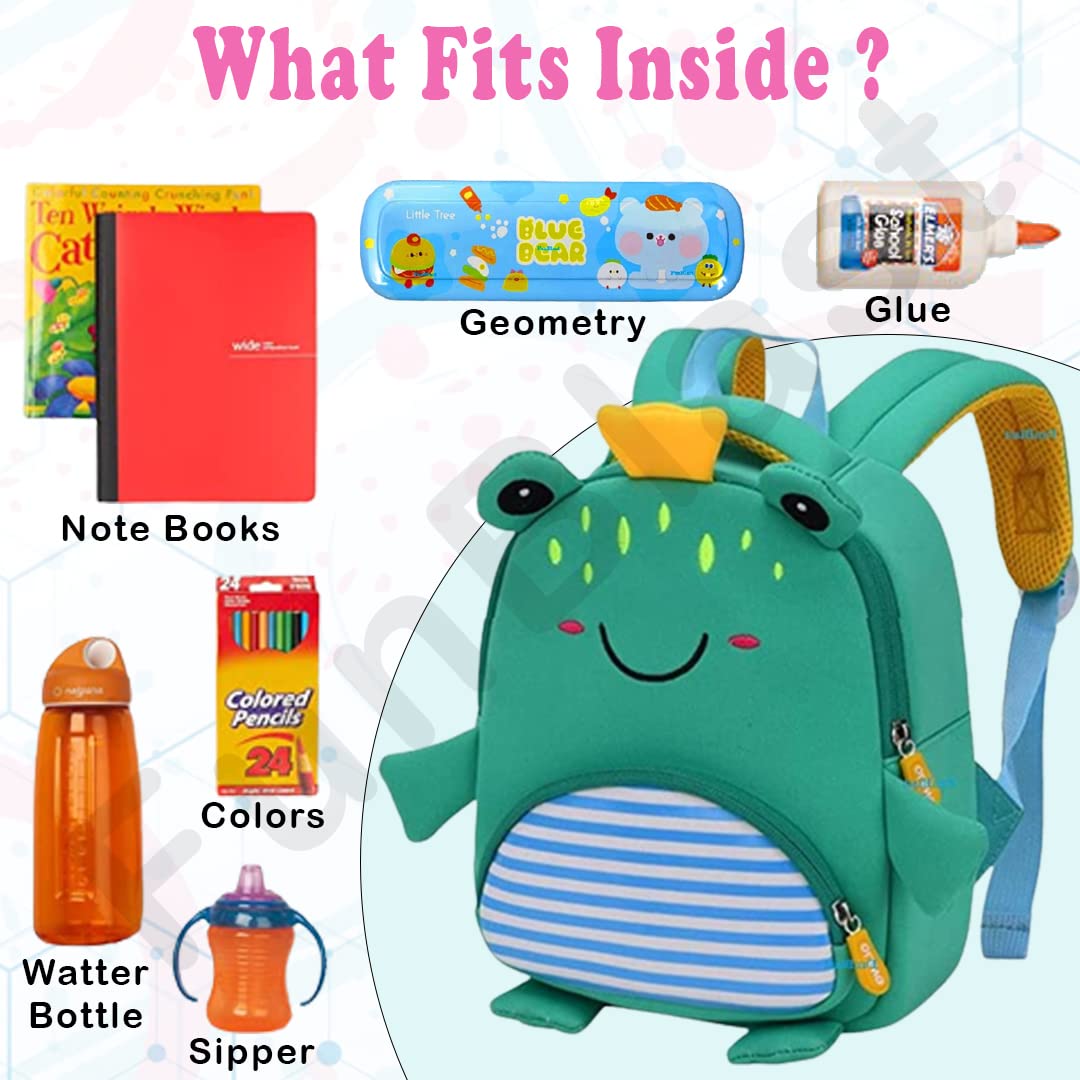 FunBlast Cute Frog Print Shoulder Bags for Kids Cartoon Bags - School Bags for Preschooler, Small Bags for School, Picnic, Travelling for 2 to 6 Years old Kids-Multicolour - Image 4 thumbnail