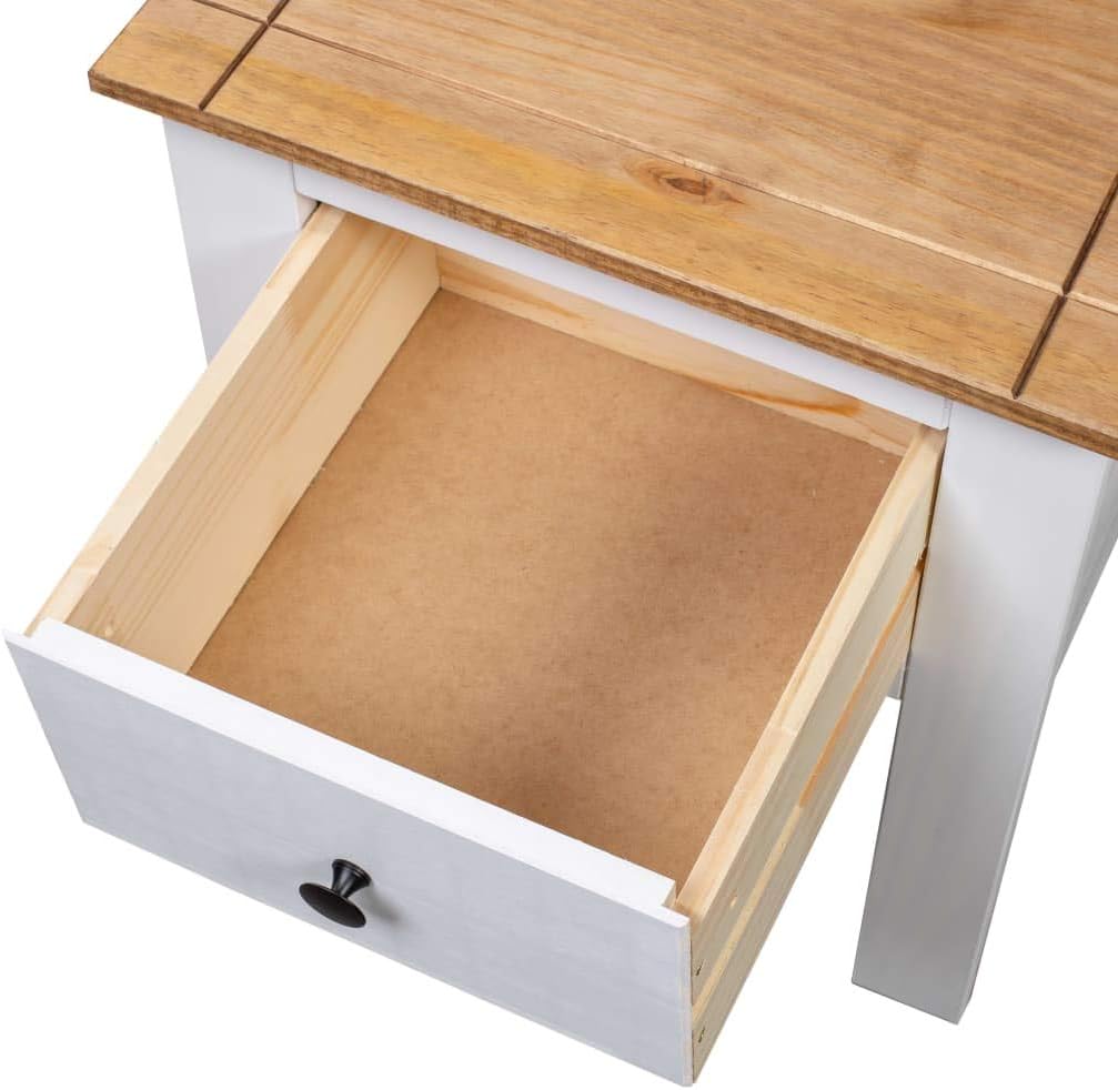 Wooden Bedside Cabinet with one Drawer, Bedside Table Cabinet Nightstand Minimalist and Practical End Side Table for Bedroom 18.1"x15.7"x22.4" Pine Panama Range White