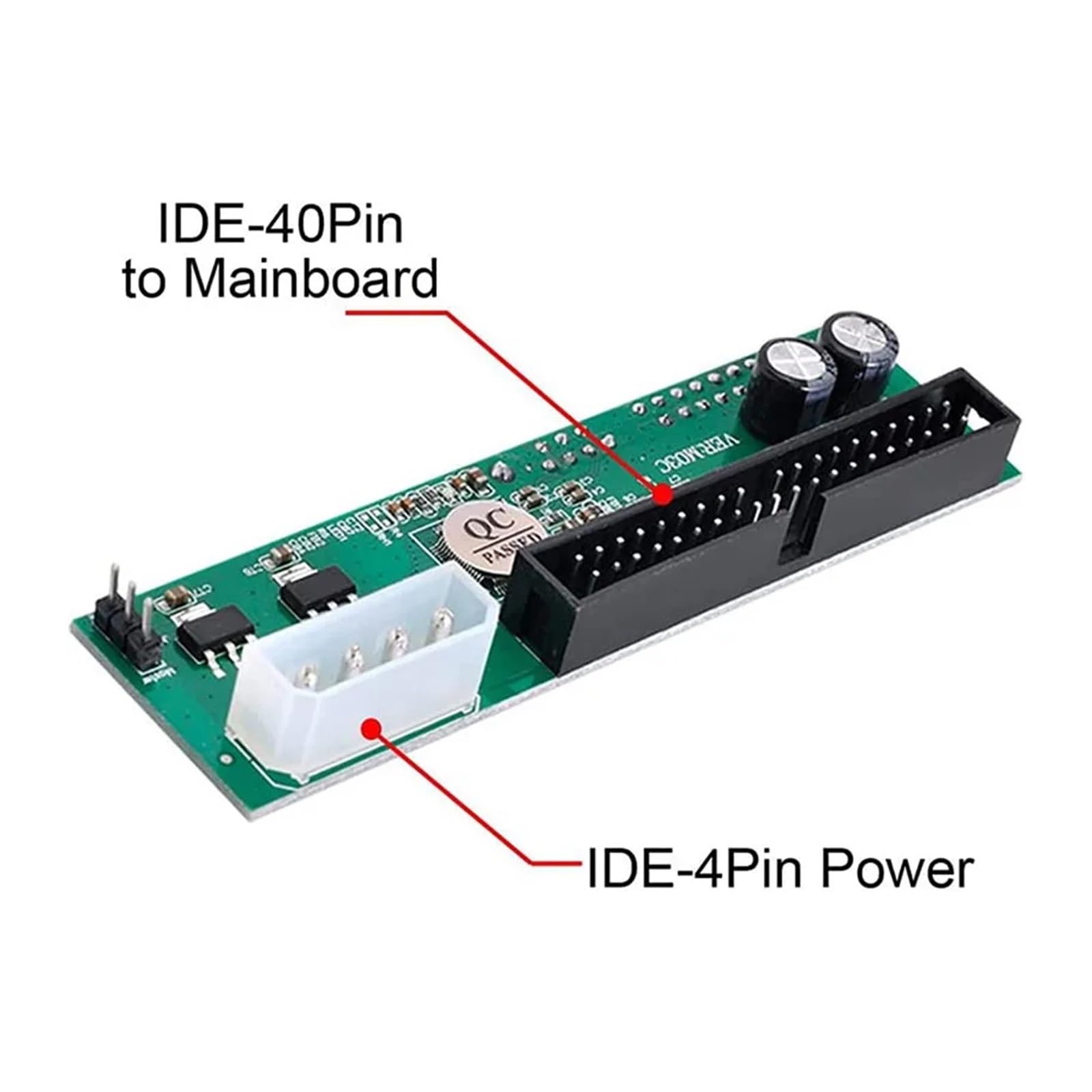 Konwerter adaptera SATA na IDE 2,5 SATA żeński na 3,5 cala IDE męski 40-pinowy port 1,5 GB Obsługa ATA 133 100 HDD CD DVD szeregowy (IDE TO SATA 2)