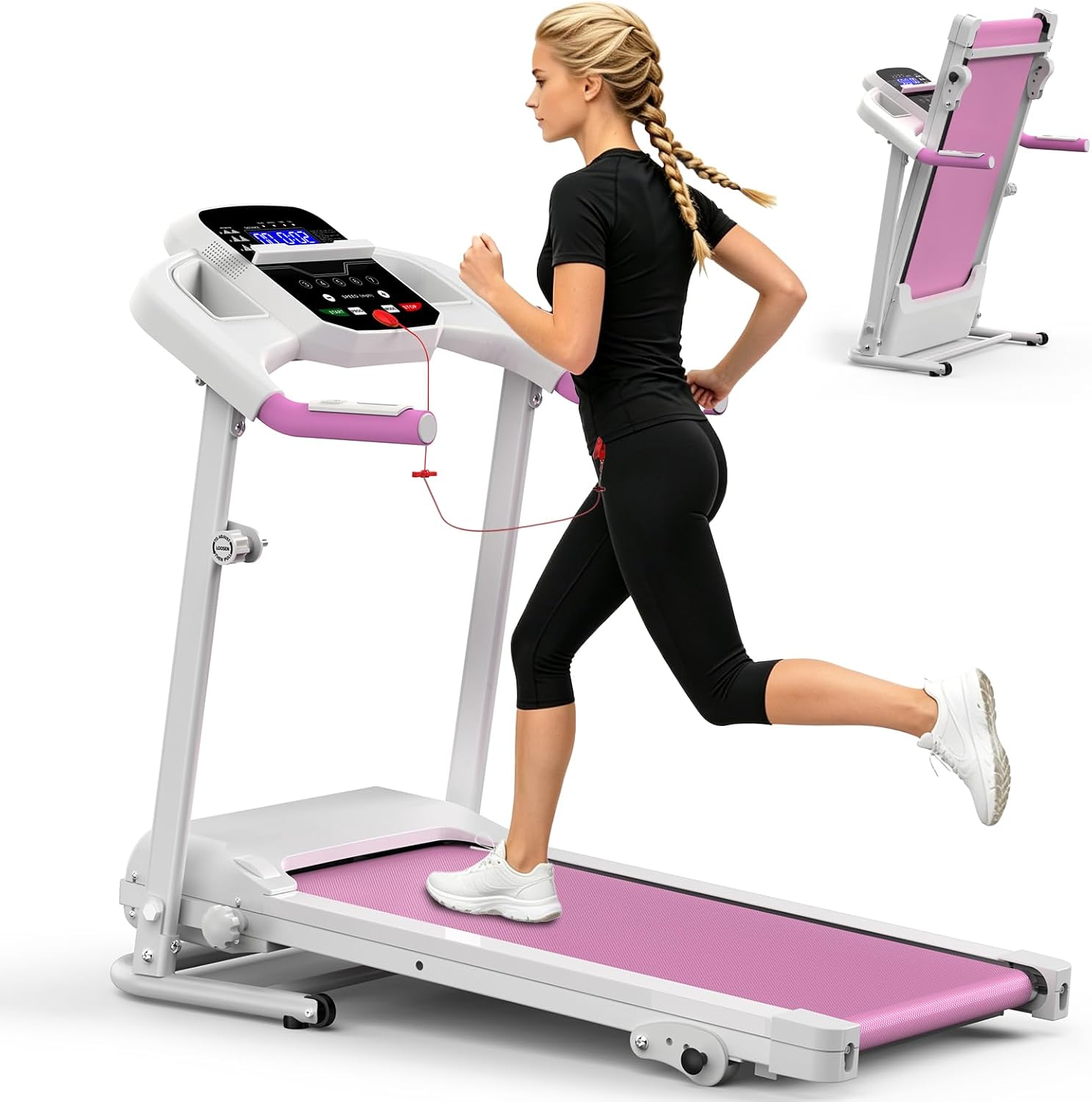 FLIMDEER Folding Treadmill for Home, Foldable Walking & Jogging Treadmill with 3-Level Incline, Joint-Friendly Exercise, 2.5 HP Quiet Motor, Foldable Space-Saving Design for Small Apartments