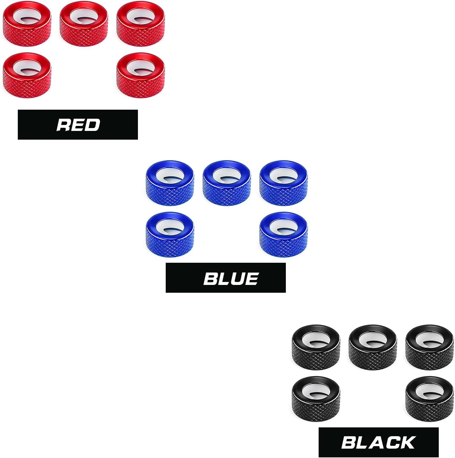 Aluminum Car Radio Audio Volume Adjustment Knob Cover,Dashboard Dash Air Conditioner Vent Knob Cover Compatible with Kia Stinger 2018-2023 Accessories (Black, 5 PCS)