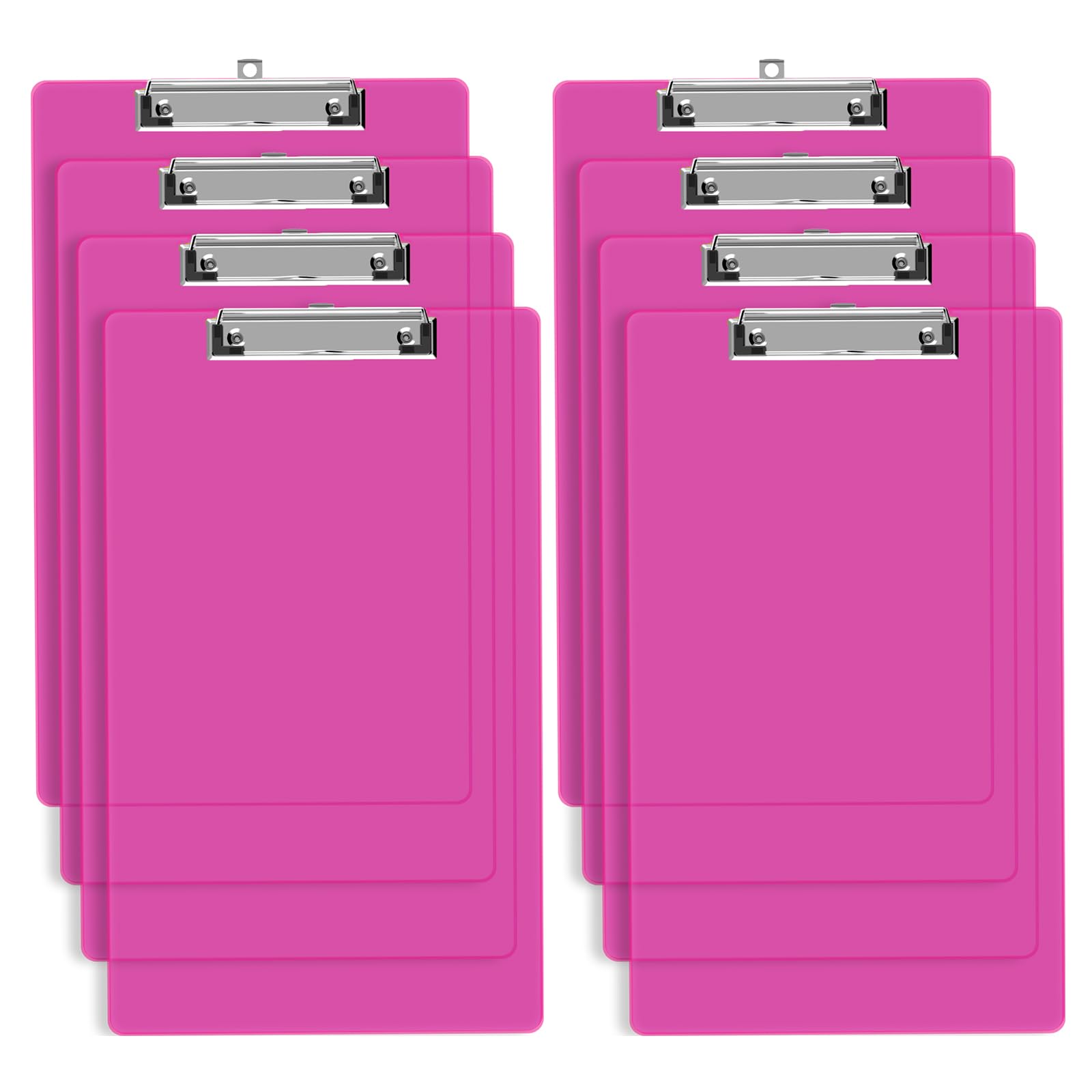 Juvealoe Legal Size Clipboard, 8.5 x 14 Red Plastic Long Clip Board with Low Profile Clip, 9 x 15 in, Suitable for Legal Lawers and Business, Office Supply(Pack of 8)