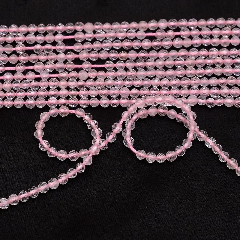 Morganite rose perles rondes micro facettées pour fabriquer vos bijoux d'été légers