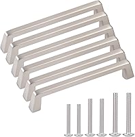 Vista 1 de Tiradores de gabinete de níquel cepillado de 6 pulgadas, pomo de cajón de níquel satinado, barra de tracción de metal, barra de tracción sólida