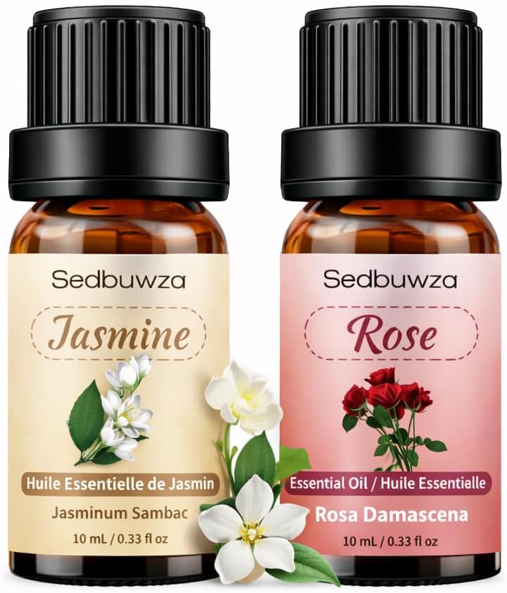 Sedbuwza Lavender Eucalyptus Essential Oil Set, Lavender Fragrance Oil Eucalyptus Scent Oil Set for Diffuser, Aromatherapy, Massage, Soap, Candle Making 2 x 10 ml