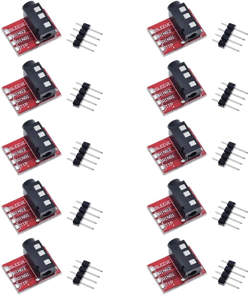 10 Pcs TRRS 3.5mm Audio Jack Breakout Board Headphone Video MP3 Jack Socket Module for Arduino