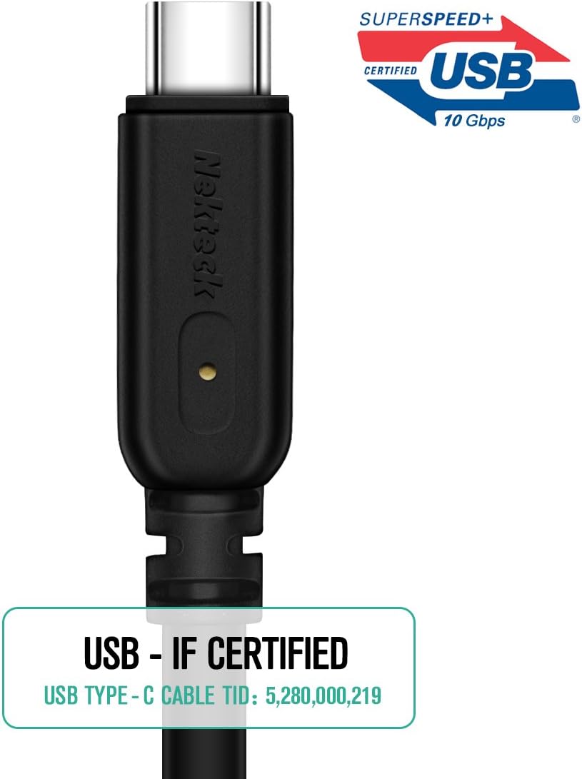 Crаzу Clеаrаnсе Nekteck USB-C to USB C 3.1 Gen2 Cable 3ft with Power Delivery, Thunderbolt 3 Compatible,USB-IF Certified for Type C Laptops Phones, MacBook 2018, Matebook, iPad Pro 2018, Chromebook, ThinkPad (2-pack)