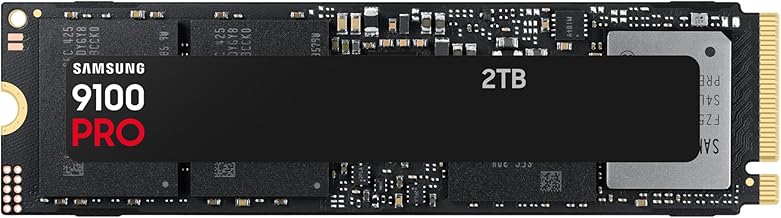 Samsung 9100 PRO NVMe M.2 SSD, 2TB, PCIe 5.0, 14,700 MB/s Read, 13,400 MB/s Write, Internal SSD for Gaming, Video Editing and AI, Black, MZ-VAP2T0BW
