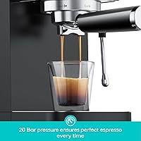 Vista 3 de CASABREWS 3700 Essential Espresso Machine 20 Bar, Professional Espresso Coffee Machine with Steam Milk Frother, Coffee Maker Cappuccino Latte Black