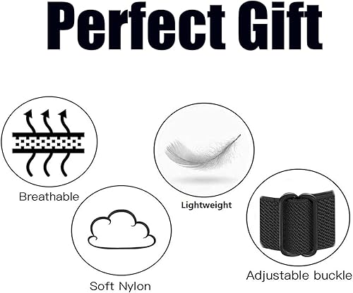 Miniatura 9 de Paquete de 8 bandas elásticas compatibles con Fitbit Versa 3 y Fitbit Versa 4, Fitbit Sense y Fitbit Sense 2, pulsera deportiva ajustable de nailon