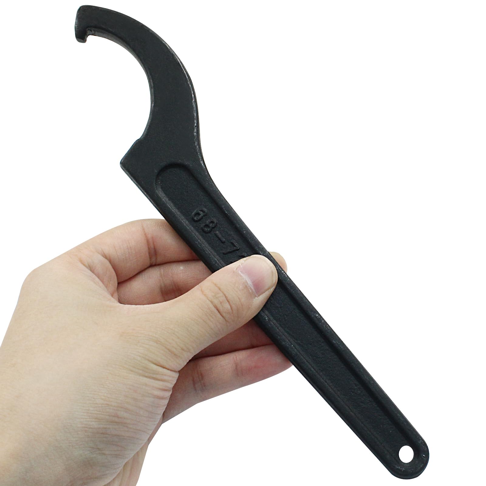 Murtenze Chiave a gancio a C per dado rotondo da 68-72 mm, chiave universale a ghiera nera con gancio di regolazione in acciaio al carbonio