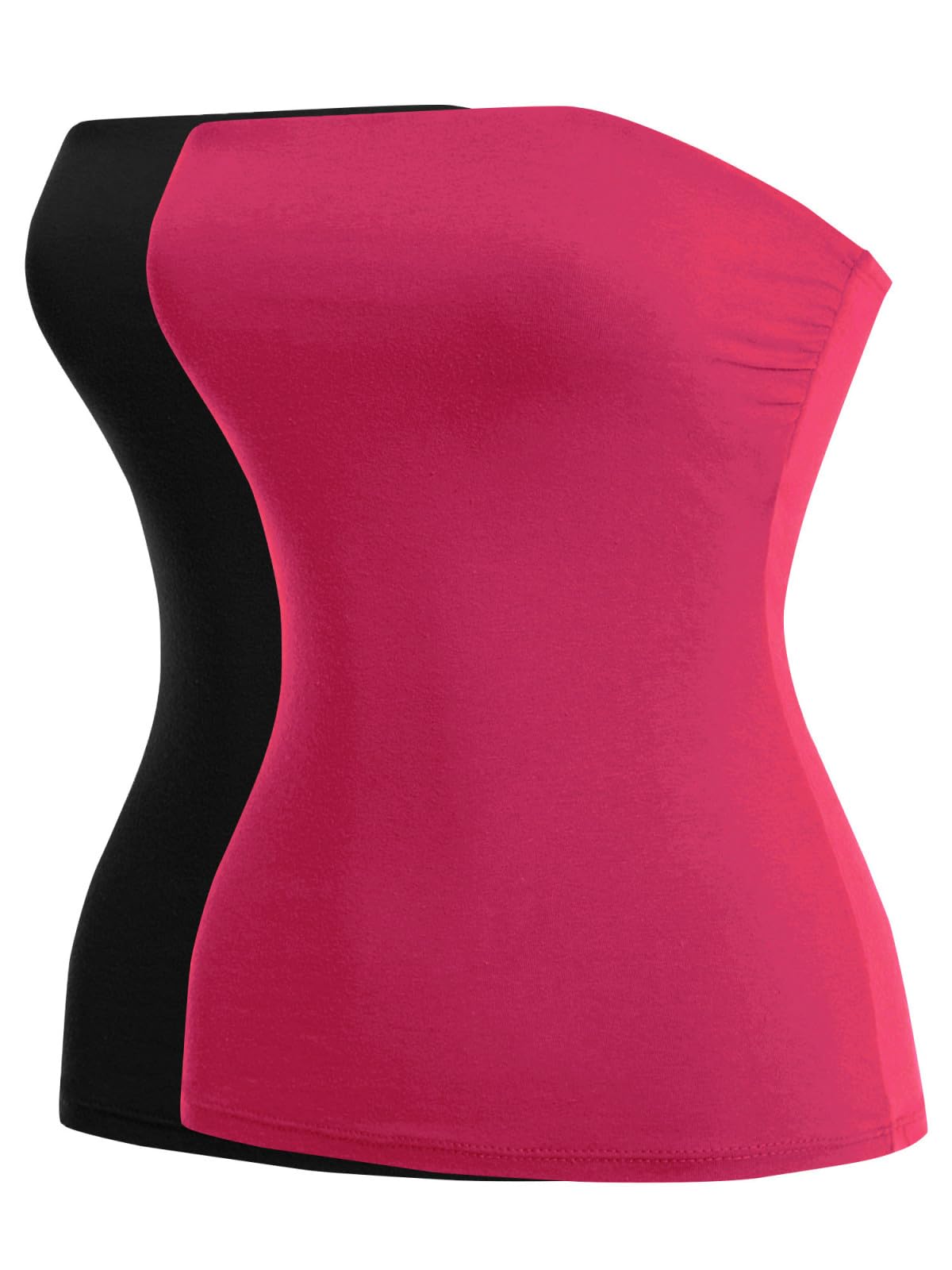 MixMatchyWomen's Basic Solid Stretchy Cotton Long Bandeau Tube Top