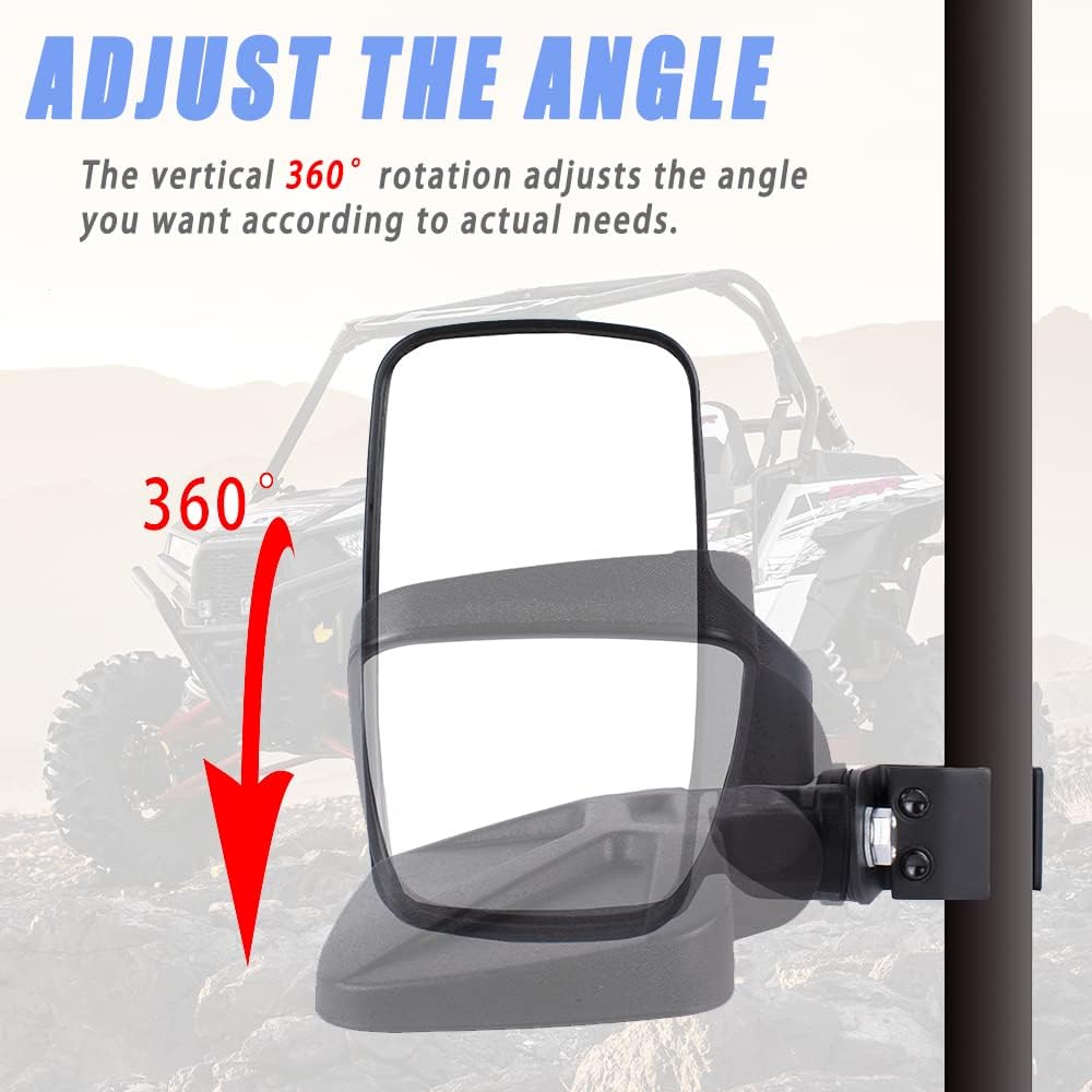 Boine UTV Ranger Side View Mirror Rearview Mirror Compatible With Polaris Ranger 1000, Ranger 1000 XP Ranger 570, Ranger XP 900, Can-Am Maverick Defender, General