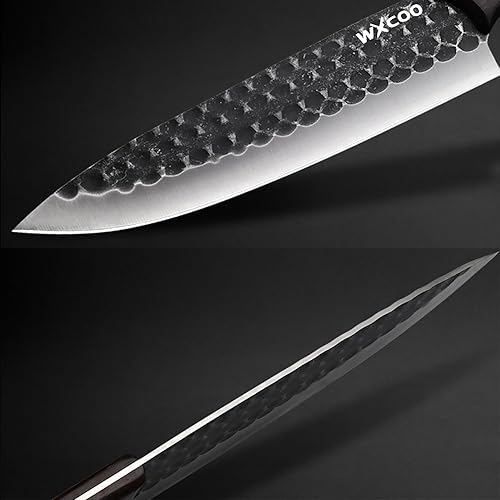 Miniatura 2 de WXCOO Cuchillo de chef de grabado láser de 7 pulgadas cuchillo de cocina profesional de chef de cocina afilado cuchillos asiáticos para hogar y