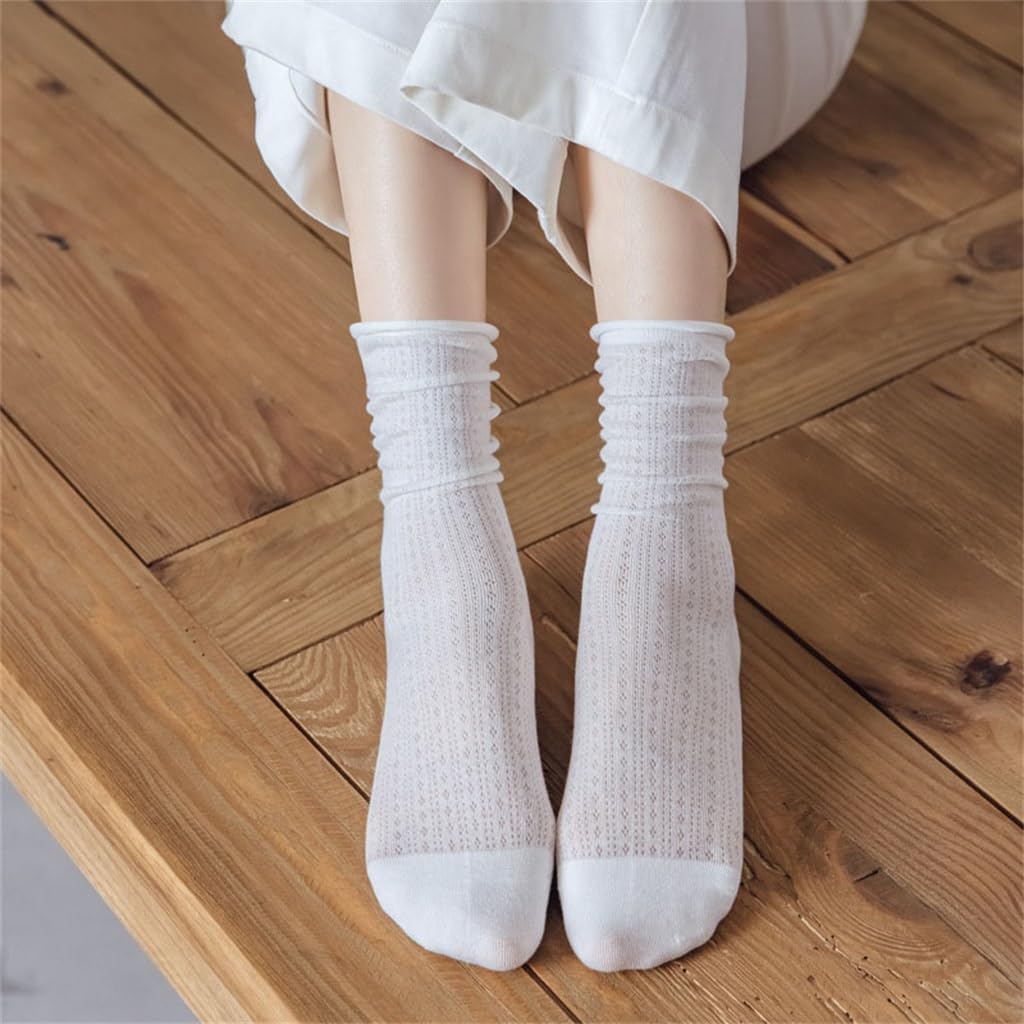 JSEIAJB Thin Socks Children S Mid Length Socks That Do Not Fall Off Curled Edges and Stacked Socks