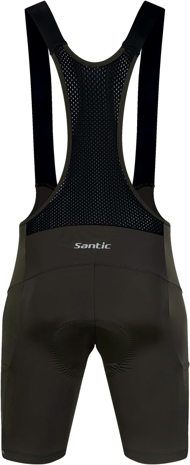 Santic Men's Cycling Bib Shorts 4D Padded Breathable Road Bike Cycling Bibs Biking Bicycle Gel Long Travel