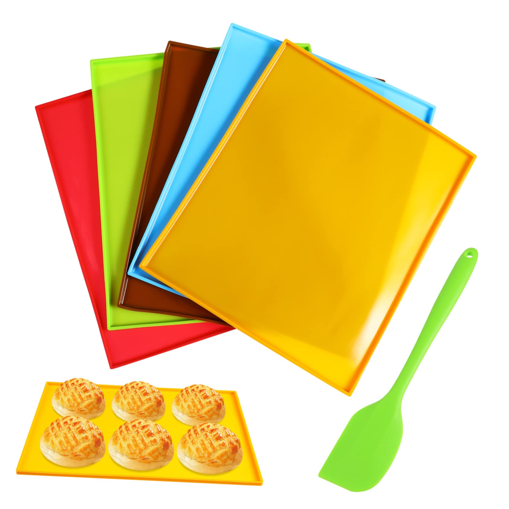 MAGICLULU Silikon Backmatte mit Spatel Antihaftend Wiederverwendbar Hitzebeständig von 50 °c bis 250 °c für Backofen und Küche