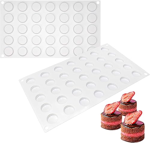 Miniatura 10 de Funshowcase Molde de silicona para hornear de disco redondo de 6 cavidades, 4 pulgadas, bandeja circular de resina epoxi, pastel de chocolate,