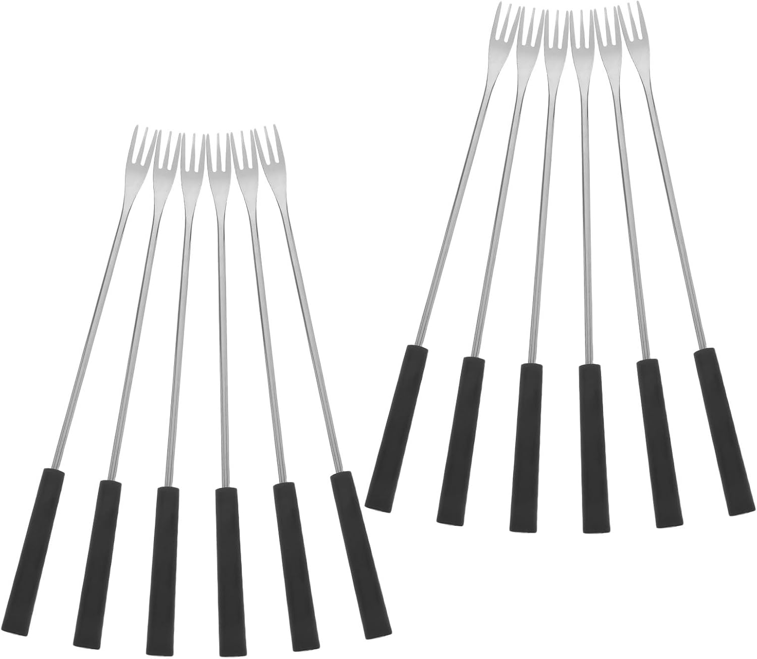 12pcs Stainless Steel Fondue Forks with Pp Handle Chocolate Dipping Forks for Cheese, Fruit, and Barbecue Hot Pot Kitchen Tool