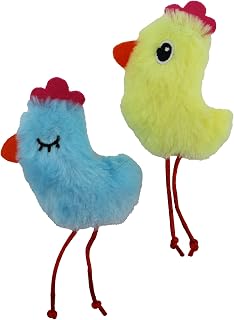 Ancol Fluffy Chicks Cat Toys Infused With Catnip Crinkle Soft Cat Kitten Toys (Pack of two)