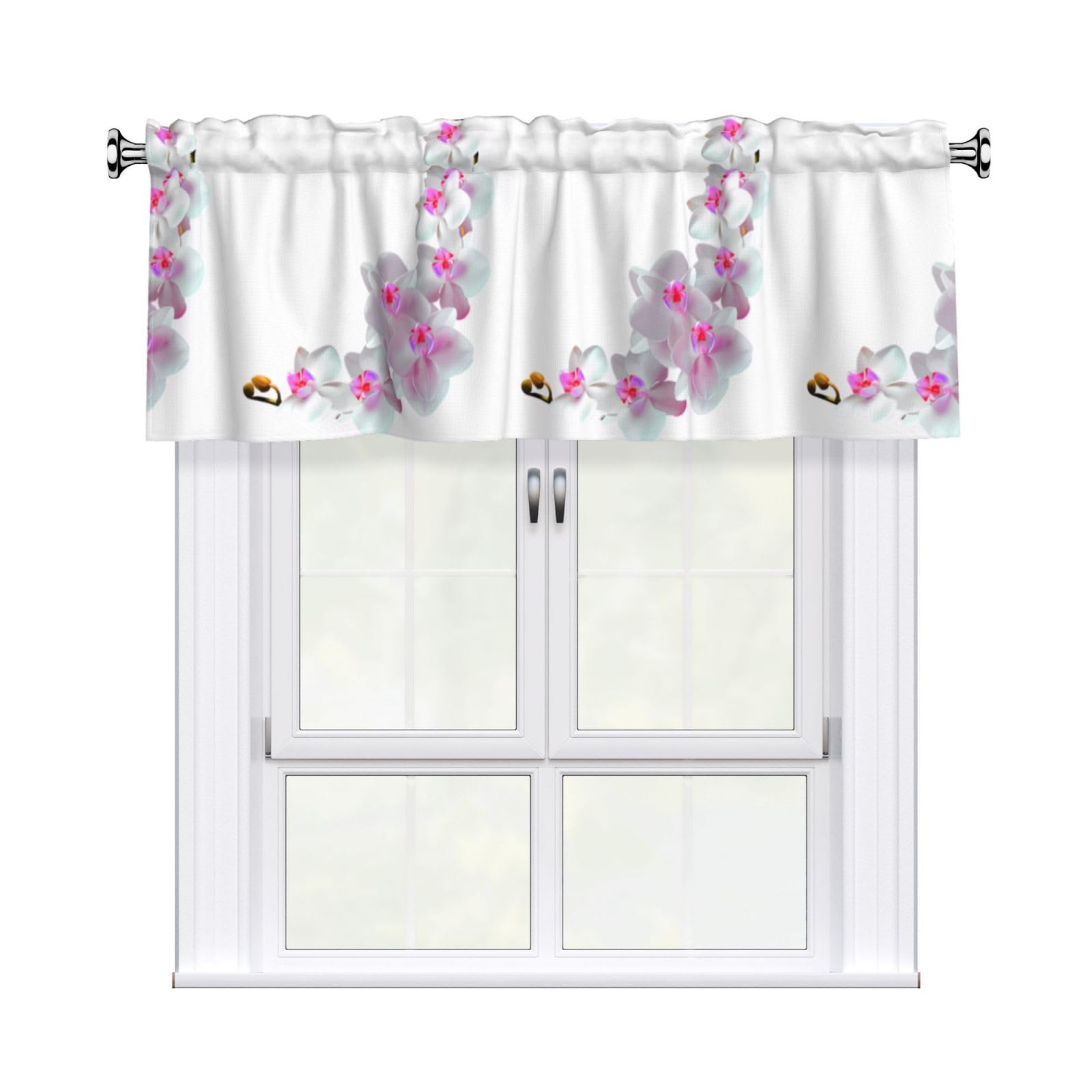 WHJSSF Cherry blossoms (1) Prints Housewarming Gift – Peach Skin Window Valance 54x18 for a Cozy Kitchen Refresh