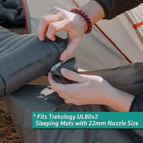 Miniatura 8 de TREKOLOGY Paquete: ALUFT2.0 (negro) y almohadilla de dormir UL con saco de inflado comprimible, compacta, cómoda, ergonómica almohada inflable,