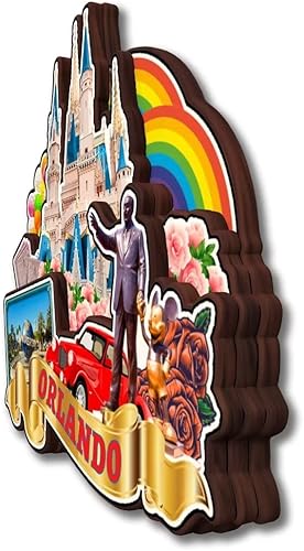 Miniatura 3 de Orlando Florida USA American Nevera Magnet Colección Madera 3D Madera Hecho a Mano Viajes Ciudad Recuerdos Refrigerador Imán Decoración del Hogar